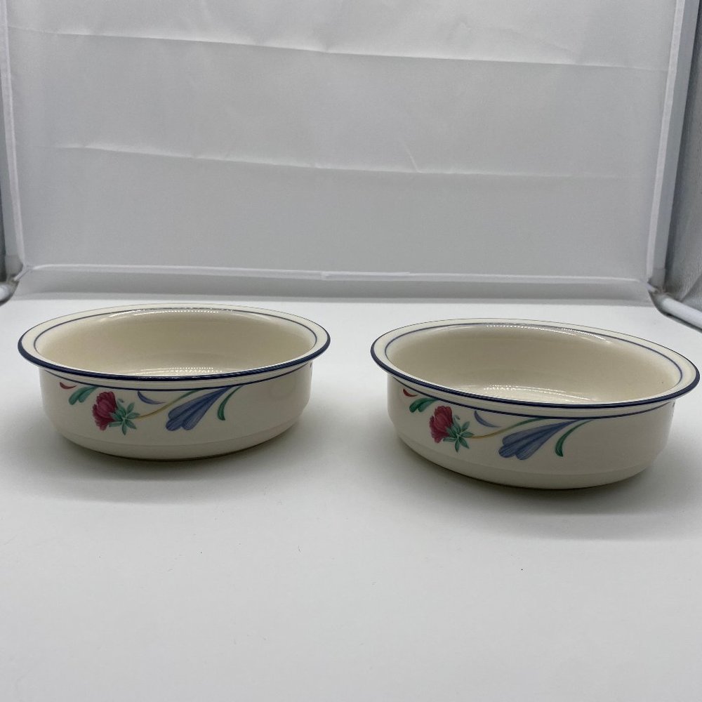 2 Lenox Poppies On Blue Soup Cereal Bowl Bowls